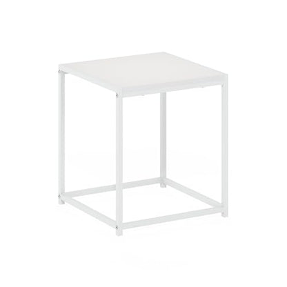 Modern End Table with Metal Frame, Easy Assembly Night Stand, Square Open Frame Bedside Table, Side Table, for Bedroom, Living Room, Solid White - color: Solid White/White, size: 1 Tier, Set of 1