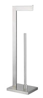 GERZWY Toilet Paper Holder Free Standing with Reserve, SUS 304 Stainless Steel Lavatory Tissue Roll Holder Floor Stand Storage Brushed Finish DZY004-LS - color: Brushed