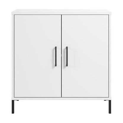 Bush Furniture Essence Low Storage Cabinet with Doors in White | Organizers and Shelves for Home Office Workspace, Living Room, Entryway, Bedroom, and Mudroom
