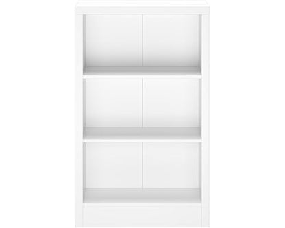furtble 3 Tier Bookshelf with Thick Open Storage Shelf, 43" Tall Wooden Bookcase with Adjustable Shelves for Living Room, Home Office, Bedroom, White - size: 3-Tier-23.6W