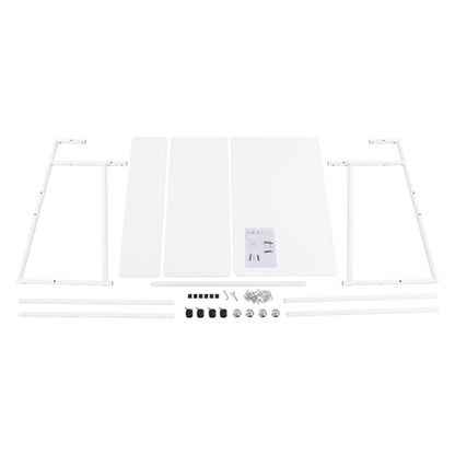 3 Tiers Rolling Computer Desk, 31.5 Inch Home Office Desk with 4 Wheels & 4 Foot Pads, Mobile Small Computer Desk, Student Study Table for Small Space Bedroom (White+White) - color: White+white
