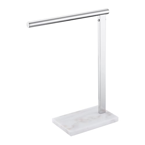 KOKOSIRI Hand Towel Holder Stand Towel Rack with Steady Marble Base for Bathroom Vanity Countertop, Polished Stainless Steel 15.7'' Height THS0006-CH - color: Polished Chrome, size: 1-Bar