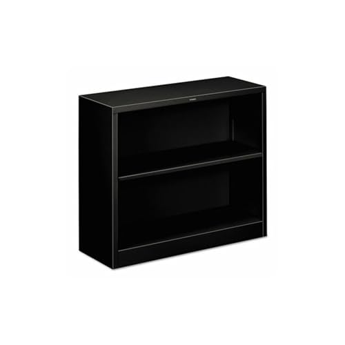 HON S30ABCP Metal Bookcase, Two-Shelf, 34-1/2w x 12-5/8d x 29h, Black - color: Black, size: 2 Shelves