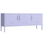 3 Door Lockable Metal TV Stand Storage Cabinet with Accent Cabinet Locker, Wide Heavy Duty Media Console for Large 100+ Inch TVs, Home Office Entertainment Center, Purple 22"H X 47.3"W X 13.8"D - color: Lilac, style: TV stand-22"H-LM