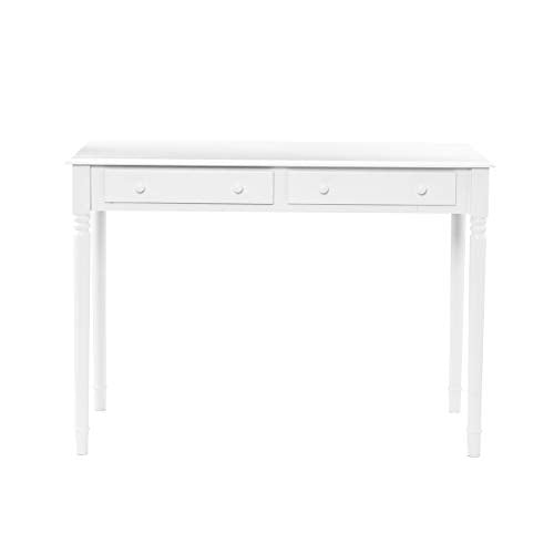 SEI Furniture - Writing 2-drawer Desk- Crisp White - Transitional Design, White Finish - Ideal for Home Office, Bedroom (HO8800) - color: Crisp White
