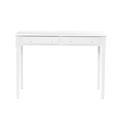 SEI Furniture - Writing 2-drawer Desk- Crisp White - Transitional Design, White Finish - Ideal for Home Office, Bedroom (HO8800) - color: Crisp White