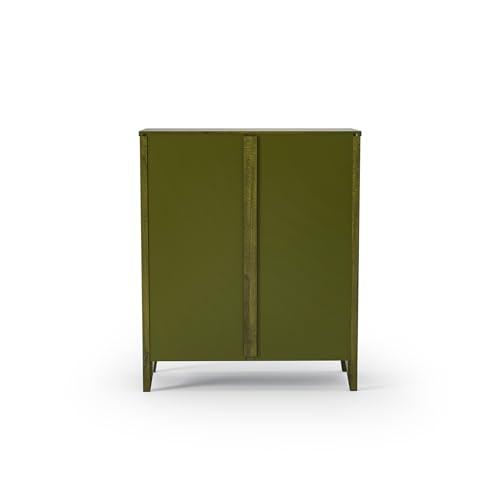 Camaflexi Shaker Style 3 Shelf Bookcase/Solid Wood / 36" High/Adjustable Shelving/Closed Back/Display Bookshelf for Living Room, Bedroom, Home and Office, Olive Grove Green - color: Olive Grove Green, size: 36"