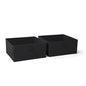 RiverRidge Folding Storage Bins - 2-pack of 5in Tall Black Cubes | Fabric Bins, Set of 2 Storage Cubes, Pull-tab Handles, Playroom Closet Organizer, Collapsible Cubby with Bottom Board Insert - color: 2 Black 5in H Bins