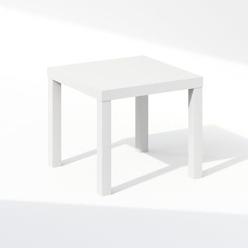 Furinno Classic Modern Coffee Table, Printer Stand, White | 1.8" Triple Thick Square Tabletop, Side Table with 4 Legs, for Living Room, Bedroom, Home Office - color: White, size: Square