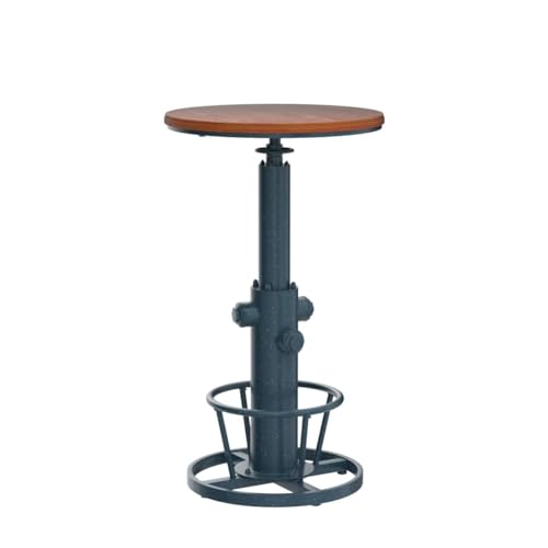 Topower Industrial Bar Table 38.58-48.43" Adjustable Pub Table Kitchen Dining Coffee Bistro Table Antique Blue - color: Antique Blue