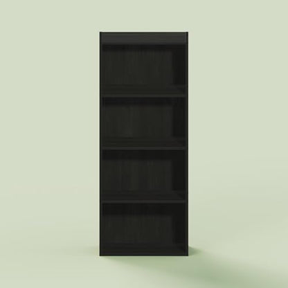 Hagen 4-Tier Open Shelf Bookcase, Bookshelf, for Living Room and Home Office, Black Oak - color: Black Oak, size: 9.3 (D) x 15.6 (W) x 41.7 (H) inches.