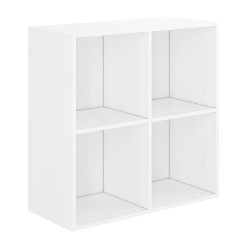 WAHEY Shoe Rack, 4 Compartment Open Storage Display Shoes Organizer FSSR015 - color: Ivory White, size: 13.8x31.5x31.5