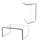 C-Shape Acrylic Side Table, 20" L x 12" W x 10" H x 1/2" Thick Clear End Table, Transparent Nightstand with Waterfall Edges, Modern Lucite Side Table for Living Room - size: 20" L x 12" W x 10" H