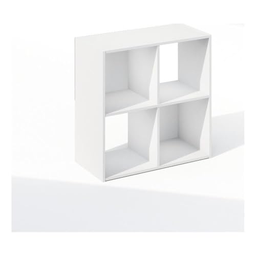 Furinno PELLI Book Shelf, 4-Cube Bookshelf, Cube Storage Organizer Bookcase, 11.7 x 23.7 x 23.8, for Living Room, Bedroom, Home Office, White - color: White, size: 4-Cube