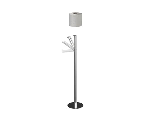Joseph Joseph EasyStore Luxe 2 in 1 Free-Standing Toilet Paper Holder Stand, Premium Stainless Steel, Up to 4 Toilet Roll Storage - style: Stand