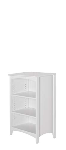 Shaker Style 3 Shelf Bookcase / Solid Wood / 36" High / Adjustable Shelving / Closed Back / Display Bookshelf for Living Room, Bedroom, Home and Office, White - color: White, size: 36"