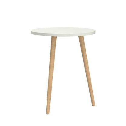 AWASEN Round Side Table, Small Accent Table Nightstand Modern End Table for Living Room Bedroom Office Small Spaces, 15.7''Dia x 19.69''H (White) - color: White