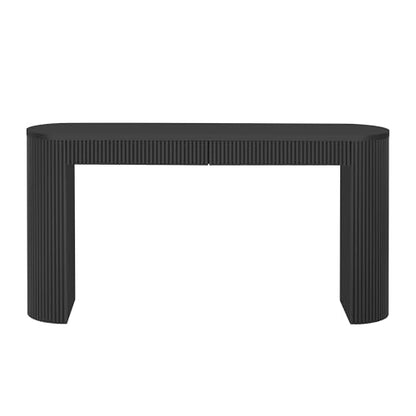 Console Table with Pine Veneer and Vertical Striped,for Entryway Hallway Living Room Bedroom Dining Room (Black#Vertical) - color: Black#vertical)