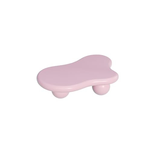 40” Cloud Coffee Table with 3 Ball Legs, Modern Irregular Center Table for Living Room, Low Cute Small MDF Tea Table for Bedroom, Space Apartment-Pink - color: Cloud-40" Pink