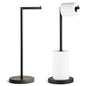 Marmolux Acc - Free Standing Toilet Paper Holder Stand 1pc - Bathroom Storage for 4 Rolls of Toilet Tissue Modern Stainless Steel Matte Black - Toilet Roll Stand - color: Matte Black