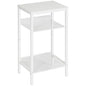 HOOBRO Tall Side Table, 3-Tier Telephone End Table with Adjustable Mesh Shelves, Small Entryway Table with Storage, Small Nightstand for Living Room, Bedroom, Hallway, Office, White WW01DH01G1 - color: White