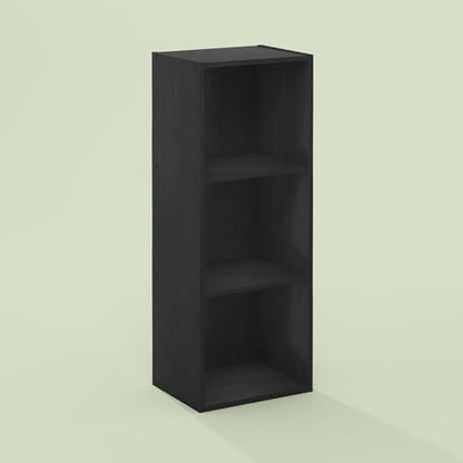 Frei 3-Tier Bookcase, Bookshelf, Toolless Assembly, for Home Office, Living Room, Bedroom, Black Oak - color: Black Oak, size: 9.3 (D) x 12 (W) x 31.5 (H) Inches