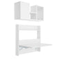 Wall Mounted Bookshelf with Moveable Cabinets, Multifunctional Folding Floating Desk, Fold Down Laptop Table with Storage Shelves for Bedroom Study Room Space Saving Small Space Garage (White) - color: White