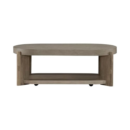 Liberty Furniture Affinity Opt 3 Piece Set - Oval Cocktail Table, 2 End Tables - Dusty Taupe Faux Concrete Tops - size: 3 Piece- Oval Cocktail Table, 2 End Tables