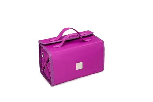 Roll Up Makeup Bag, Travel Toiletry Bag for Women with 4 Clear TSA Approved Pouches, Hanging Travel Organizer, Folding Cosmetic Bag for Men and Women - color: Purple