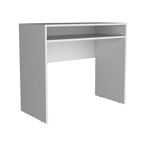Stella 35" Wide Writing Desk with Shelf for Home Office, Bedroom, Living Room - Compact Space-Saving Desk with Open Storage