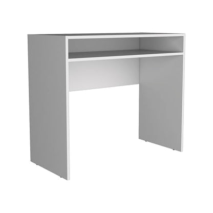 Stella 35" Wide Writing Desk with Shelf for Home Office, Bedroom, Living Room - Compact Space-Saving Desk with Open Storage