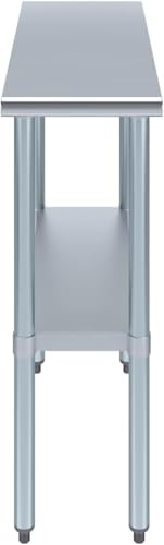 30x12 Stainless Steel Prep Table – NSF Certified Heavy Duty Work Table for Home & Commercial Use – Galvanized Undershelf & Legs - size: 12x30