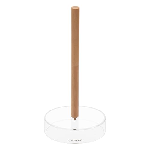 Mind Reader Paper Towel Holder, Kichen Storage, Countertop Organizer, Caddy, Kitchen, Acrylic, 6"L x 6"W x 14.65"H, Brown - style: Paper Towel Holder