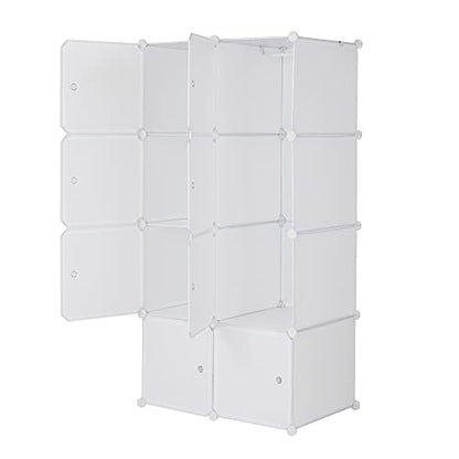 8-Cube Cube Storage, Organizer Stackable Plastic Cube Storage Shelves Design Multifunctional Modular Closet Cabinet with Hanging Rod DIY Stackable Bookshelf, Modular shelving Units Ideal for Home