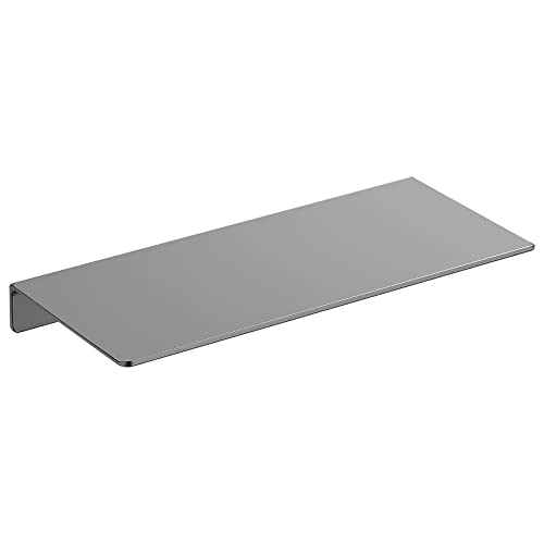 Danpoo 12 inch Gray Metal Wall Shelf Small Floating Shelf for Wall Organizer & Storage, Display Shelf for Bathroom, Living Room, Kitchen, Bedroom - color: Grey, size: 12 in