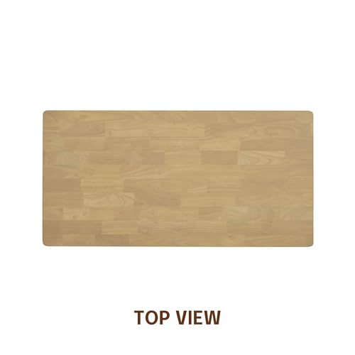 NTC Flow Modern Wooden Rectangle Desk Table with Hidden Drawer – Waterproof & Heat Resistant - Sand - color: Sand, size: 47 Inch, style: Desk