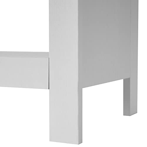 Gyger 43 Inches TV Stand,Mid Century Modern Entertainment Center with 4 Open Shelves Farmhouse TV Media Console Table for Living Room,Bedroom,Television Stand up to 50 Inches(White) - color: White