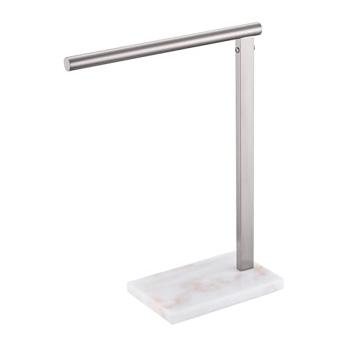KOKOSIRI Hand Towel Holder Standing Towel Rack with Steady Marble Base for Bathroom Vanity Countertop, Brushed Stainless Steel 15.7'' Height THS0006-BR - color: Brushed Nickel, size: 1-Bar
