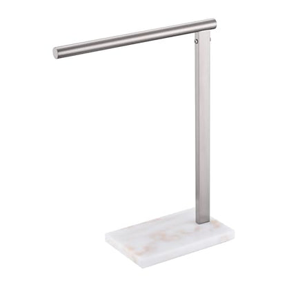 KOKOSIRI Hand Towel Holder Standing Towel Rack with Steady Marble Base for Bathroom Vanity Countertop, Brushed Stainless Steel 15.7'' Height THS0006-BR - color: Brushed Nickel, size: 1-Bar