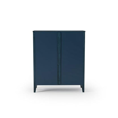 Camaflexi Shaker Style 3 Shelf Bookcase/Solid Wood / 36" High/Adjustable Shelving/Closed Back/Display Bookshelf for Living Room, Bedroom, Home and Office, Deep Ocean Blue - color: Deep Ocean Blue, size: 36"