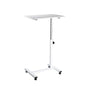 Seville Classics Solid-Top Height Adjustable Mobile Laptop Computer Desk Cart Ergonomic Home Office Stand Rolling Table, Overbed (23.6"), White - color: White, size: Overbed Sit Stand (24")