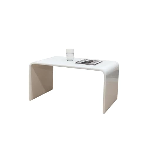 Acrylic 24" Desk-Multipurpose Modern Furniture for Use as Lap desks,Side/End Table in Living Rooms, Bedrooms and Offices,14" D x 24" W x 12" H (White) - size: White