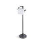 SunnyPoint Deluxe Free Standing Heavy Weighted Toilet Tissue Paper Roll Holder Stand (Black Nickel) - color: Black Nickel