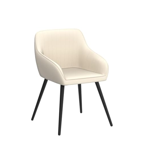 annjoe Faux Leather Accent Chair Arm Chairs Living Room Chairs Leisures Chair Upholstered Chair with Metal Legs Set of 2 for Home Kitchen Office Bistro Cafe - color: Beige