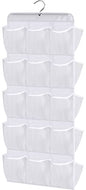 MISSLO 30 Large Pockets Dual Sided Hanging Baby Shoe Organizer for Closet with Rotating Hanger Hanging Shoe Shelves, White - color: White
