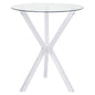 Coaster Home Furnishings - Denali - Glass & Metal - 35-Inch Round Glass Top with X - Shaped Base - Dining Room & Home Bar - Chrome - 100186
