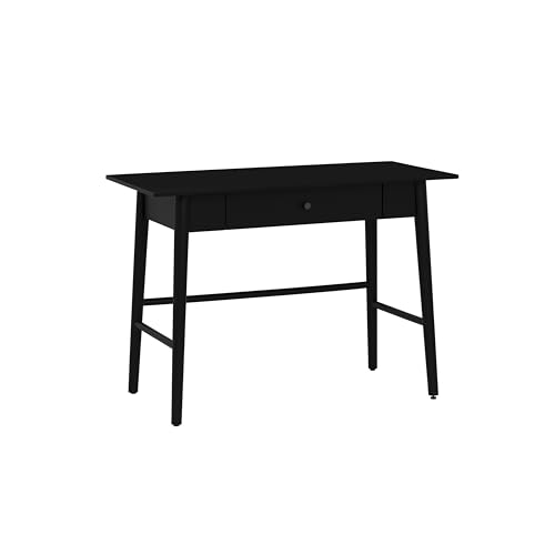 Linon Melissa Black Wooden One Drawer Writing Desk - color: Black