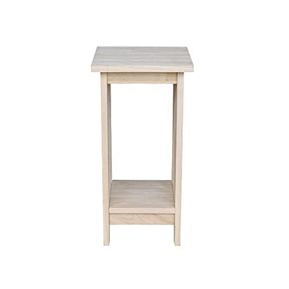 IC International Concepts Mission Plant Stand, 24-Inch High, Solid Parawood, Unfinished - size: 24 Inch