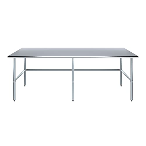30 in. x 96 in. Open Base Stainless Steel Work Table | Residential & Commercial | Food Prep | Heavy Duty Utility Work Station | NSF - size: 96 in. Length x 30 in. Width