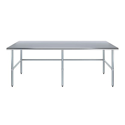 30 in. x 96 in. Open Base Stainless Steel Work Table | Residential & Commercial | Food Prep | Heavy Duty Utility Work Station | NSF - size: 96 in. Length x 30 in. Width